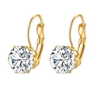 brincos de ouro com zircônia